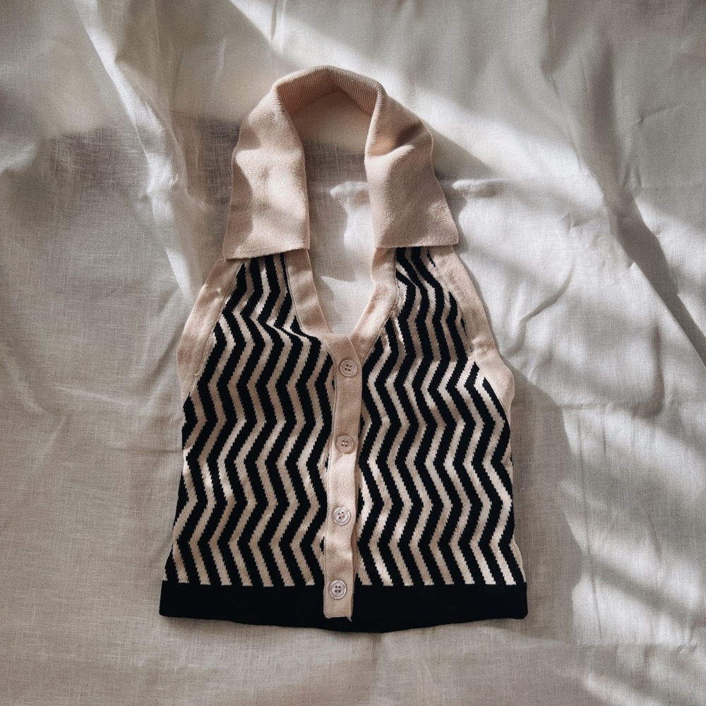 Geometric Halter Top